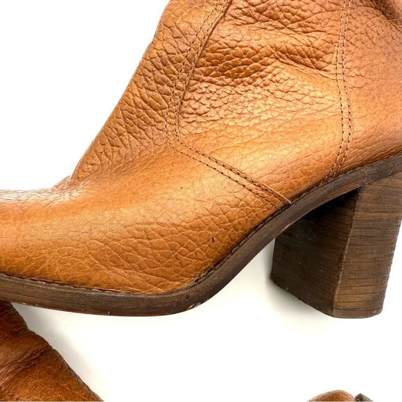 Madewell The Ollie Boot Cognac Pebble Leather Brown 8 - Picture 8 of 14